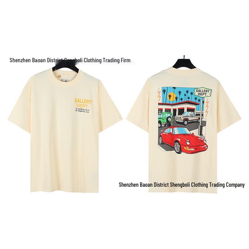 Unisex retro tričko s krátkym rukávom s potlačou D od GALL