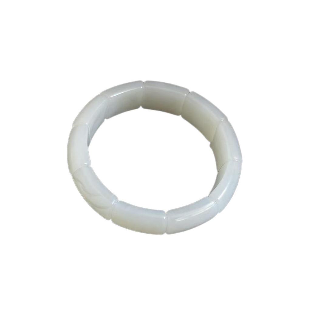 Elegant Nephrite Jade Bamboo Bracelet for Women - Jadeite Color, Simple Gift for Mom