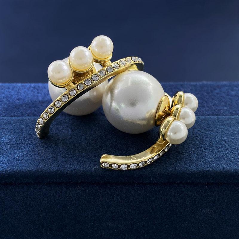 

Pearl Earrings, Elegant Temperament Ins Style Design Sense, Shining Diamond Stud Earrings, Basic Earrings золотой