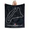 Magny-Cours Race Track Outline Flannel Blanket for Bedroom, Living Room, Sofa, and Nap