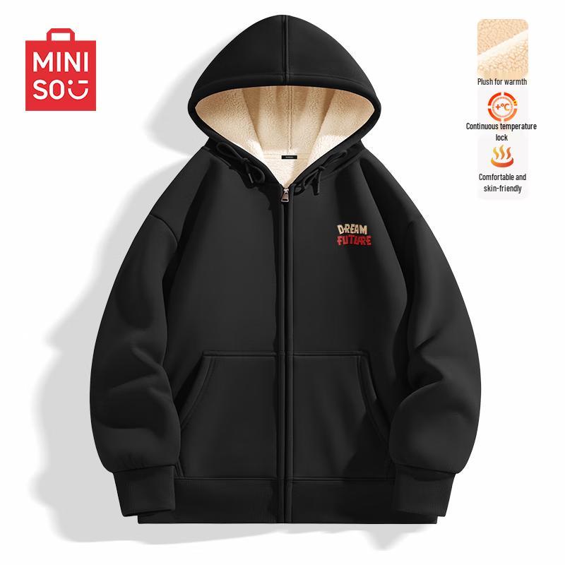 

MINISO Unisex Thickened Lambswool Zip-Up Hoodie L