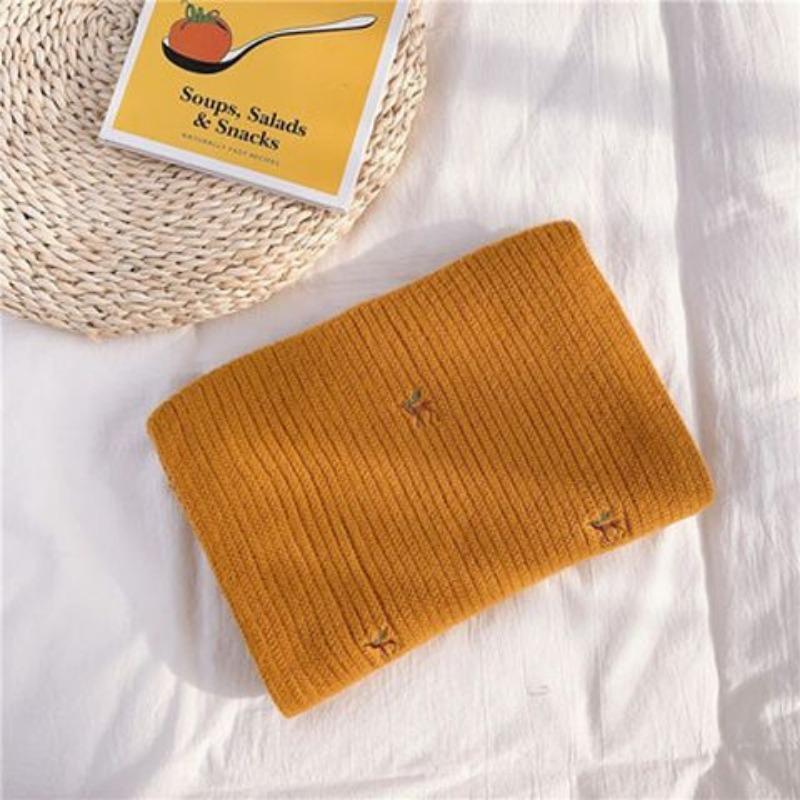 Cute Korean Style Knit Scarf for Women Winter Student Versatile Warm Long Shawl Autumn Winter