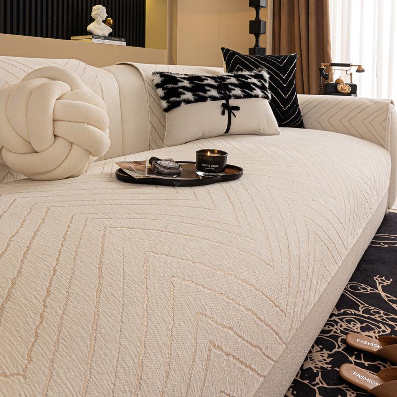 Новый утолщенный чехол для дивана из шенилла Four Seasons, универсальный нескользящий коврик для дивана, устойчивый к царапинам у кошек, чехол для спинки дивана, съемный 70x70cm белый