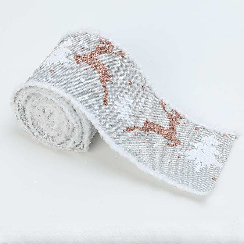 

Лента белая бархатная кайма рождественский олень подарочная коробка упаковка лента подарочная коробка украшения своими руками праздничная атмосфера принадлежности 1 roll 2 meters