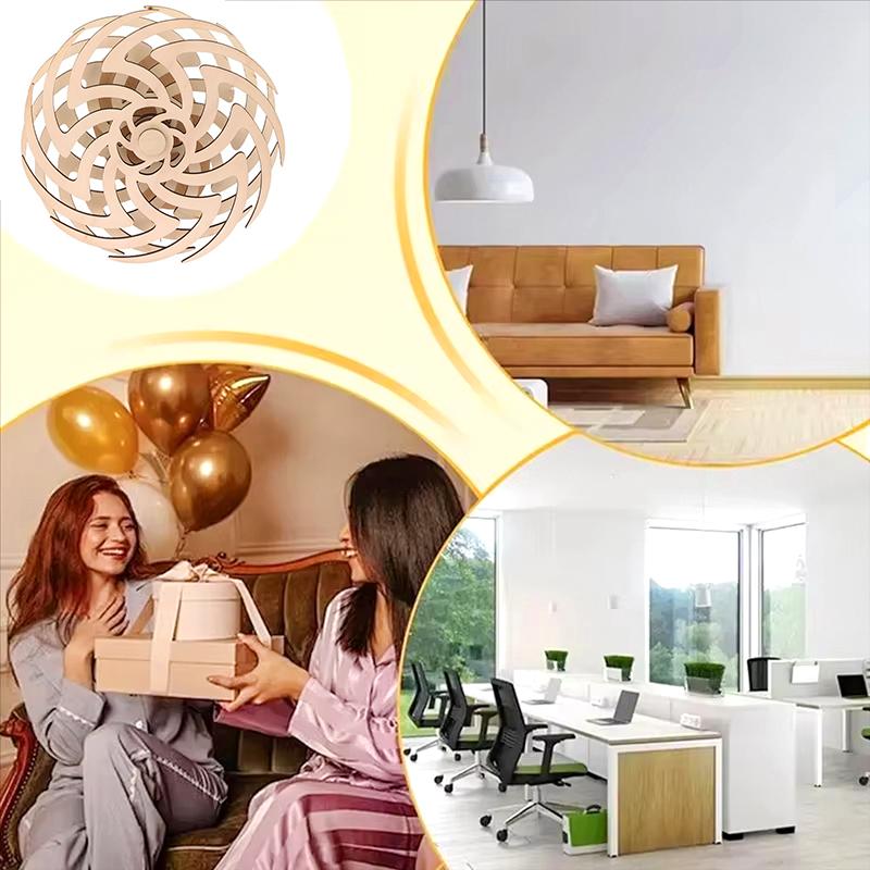 1PC Sculptures Artistic Ornaments Handmade Wooden Windmill Shape Moving Gifts Rotating Elegant Wall Hangings Gifts 35cm