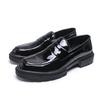 Ανδρικά Μοκασίνια Μαύρα Λευκά Πλατφόρμα Ύψους Δερμάτινα Παπούτσια Χοντρή Σόλα Επίσημα Επαγγελματικά Παπούτσια Γάμου Χορού Μεγάλο Μέγεθος