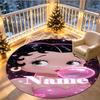 Custom Name Personalized Betty Boop Print Round Rug, Versatile Home Decor Carpet, for Playroom, Apartment, Balcony, Entryway, Hallway Gift