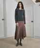 Simeteuligpeosenteu Satin Drape Skirt / Brown