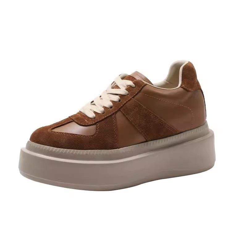 2024 autumn new 9CM small inner height increase German training shoes platform shoes muffin casual sports shoes