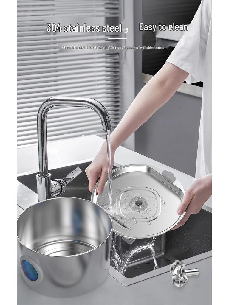 Stainless Steel 3.2L Silent Pet Water Fountain with Mini Feeder
