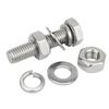 Stainless Steel M8 Hex Bolts, Fully Threaded, Hex Thread Bolts, Nuts, Flat Lock Washers Kit (M8x20mm, 10-Pack)