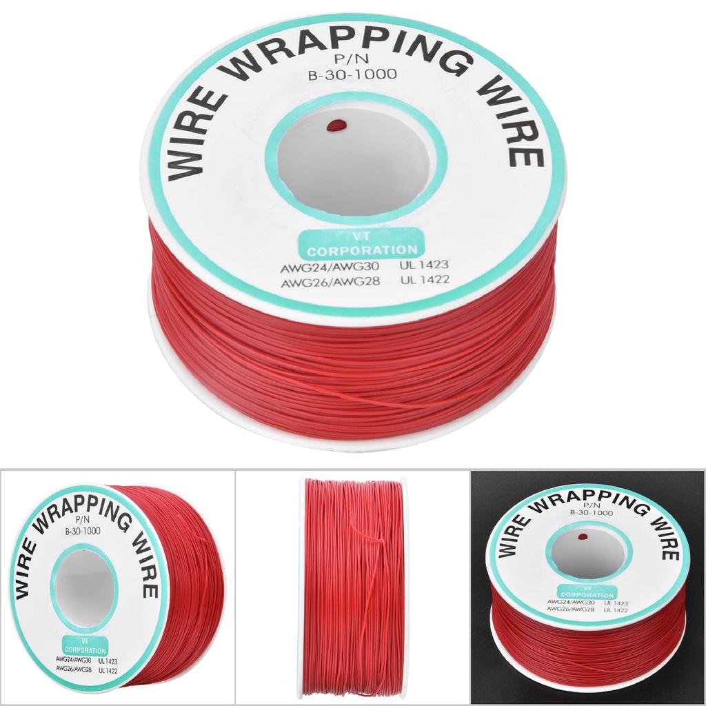 Red OK Wire Printed Circuit Board Repairing Anti Oxidation 30AWG Wrapping Jumper Wire 300m