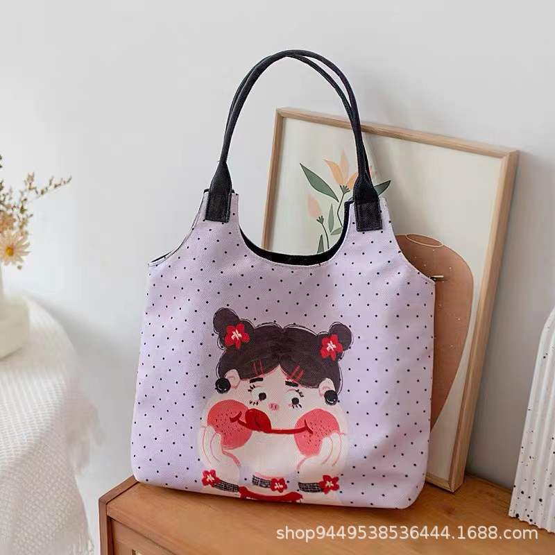 Canvas Bag Women's New Large-capacity Vest Bag Commuter Shoulder Bag Summer Student Tote Bag