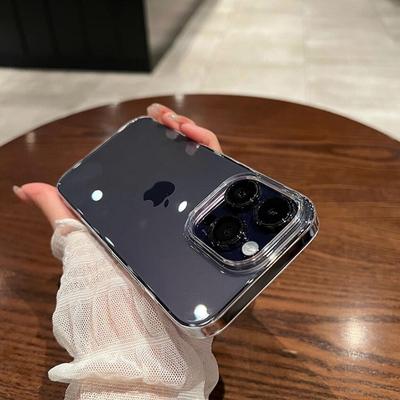 Lüks Şeffaf Darbeye Dayanıklı Telefon Kılıfı iPhone 15 14 13 12 11 Pro Max X XR XS 7 8 Plus SE3 Mini Sert Plastik PC Şeffaf Kapak