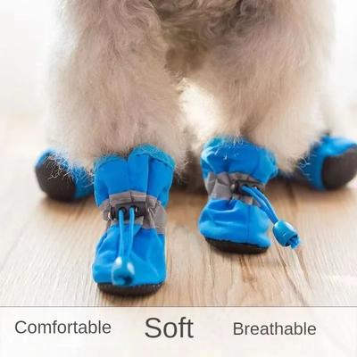 Dog Shoes Small Dogs Four Seasons Breathable Soft-soled Shoes Teddy Bichon Pet Anti-off Non-slip Warm Shoe Foot Covers