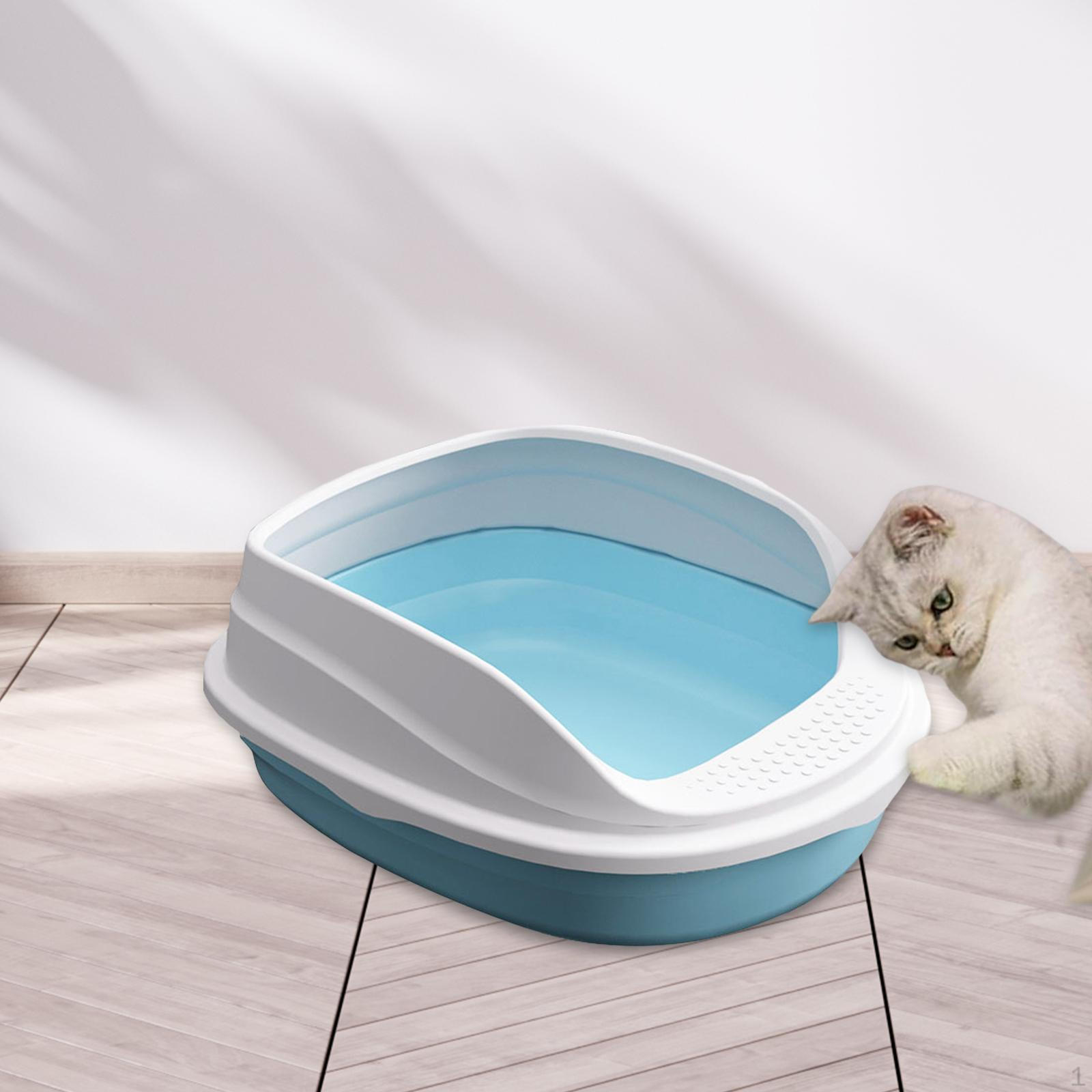 

Котячий лоток з високими бортами Горщик Туалет Зоотовари Лотки для дрібних тварин і Blue 38cm