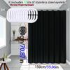Rideau de douche noir style simple Rideau décoratif de salle de bain design noir pur Rideau de séparation Matériau PEVA imperméable
