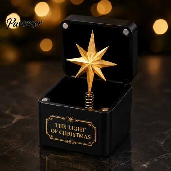 Festive Holiday Decorations Christmas Magic Gift Box, Spring-Loaded Pop-Up 3D Santa Small Presents Claus Snowman Angel Elk Trick Box for Xmas Parties,