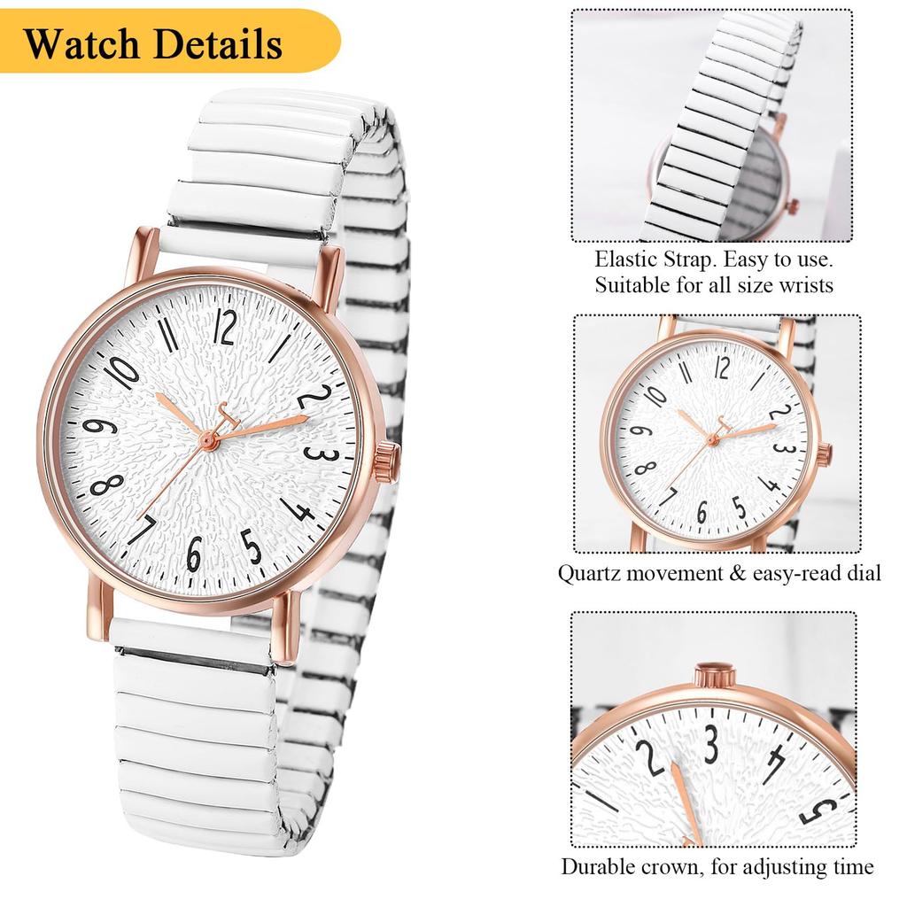 Stainless Steel Bracelet Cute and Stylish Analog One Size Fits Quartz White Perfect Gift for Day Women's Watch, Waterproof Display, Most, Movement, -