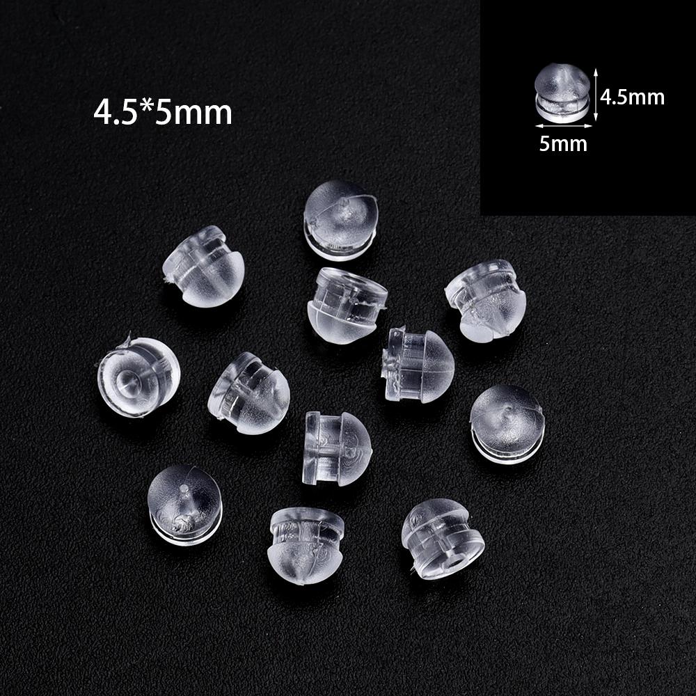 200-2000pcs/lot Clear Soft Silicone Rubber Ear Stopper Plugging Earring Back Ear Studs For DIY Earrings Jewelry Making Accessory