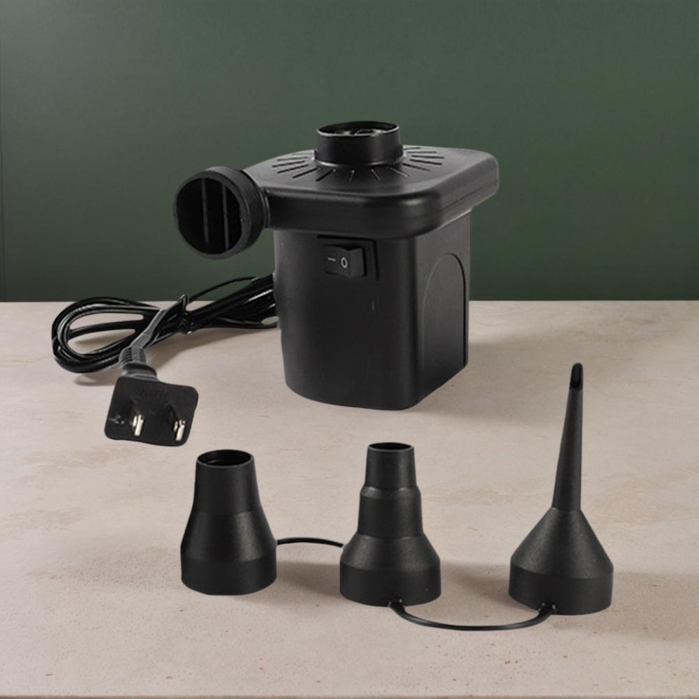 Electric Air Pump with 3 Nozzles Portable Air Mattress Pump Inflator/Deflator Pumps for Inflatables Swimming Ring