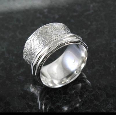 Designer Spinner Ring, 925 Sterling Silver Spinner Ring, Handcrafted Thumb Silver Ring, Boho Ring, Christmas Gift, Valentine's Day Gift