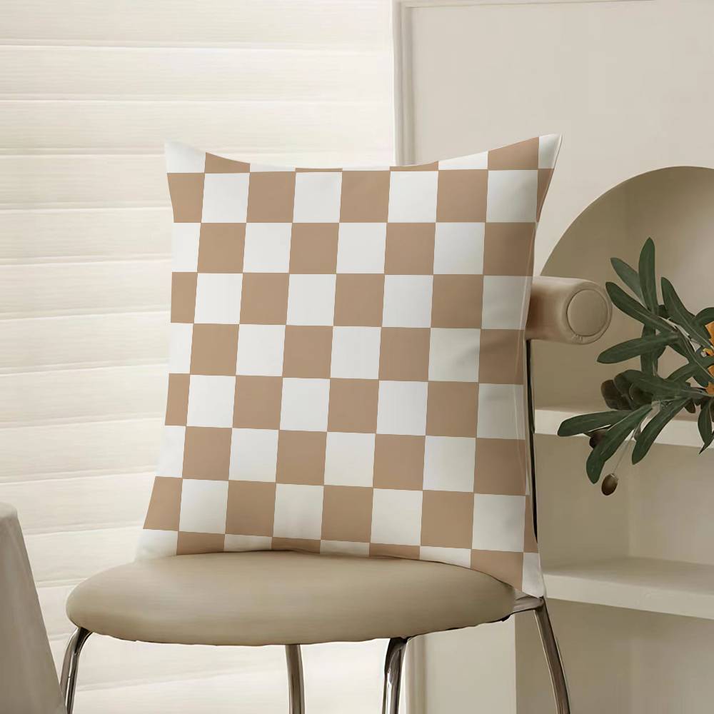Художественный Шахматный Стиль Печатная Наволочка Комфорт Диван-Кровать Шелковистая элегантная Скрытая молния Декоративная наволочка 12x12Inch