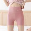 Women's Embroidered Ice Silk Safety Shorts: Mid-waist, Slimming, Thin Base Layer, Plus Size for Summer Wear.