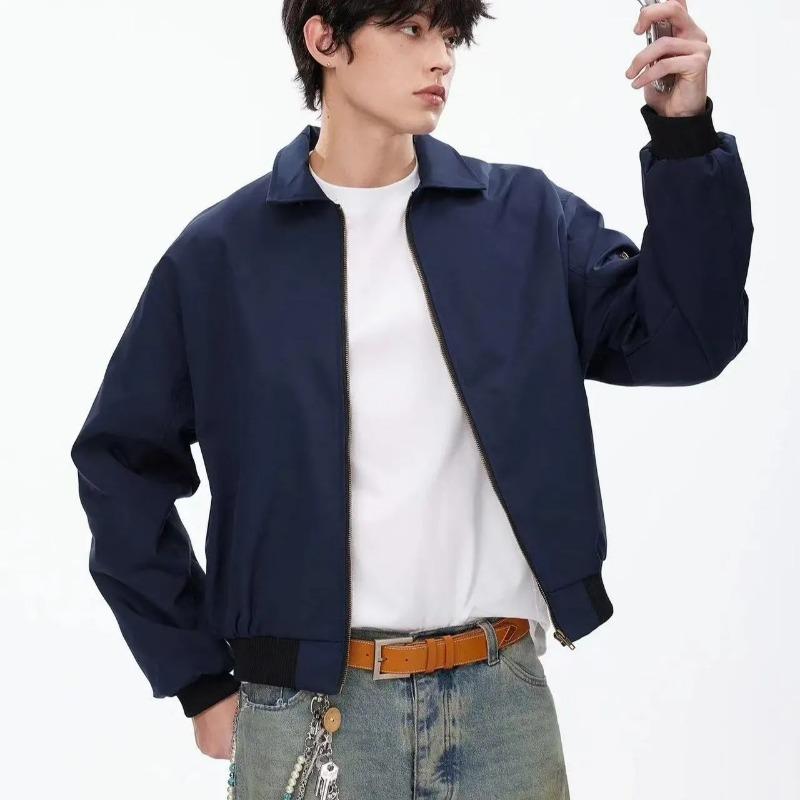 Retro Lente Flight Jacket Premium Revers Eenvoudige Jas Lentejas Heren Kort