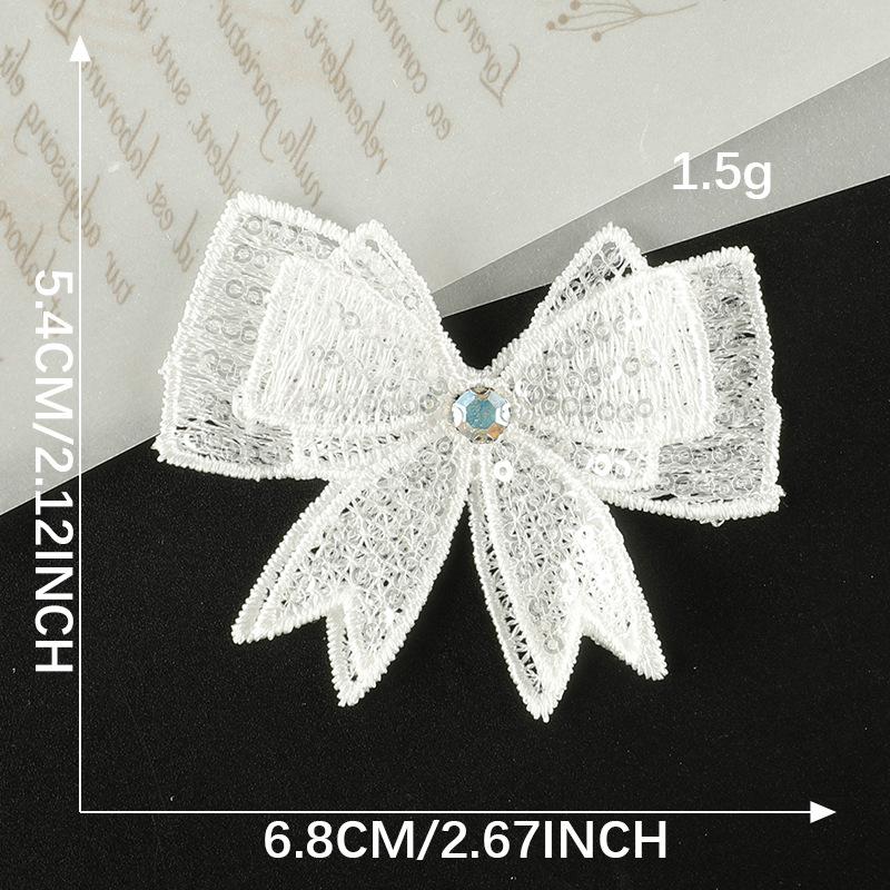 Duoku Cartoon Lace Bow Lace Embroidery Sticker Diy Hand Account Accessories Brooch Hairpin Jewelry Accessories Cloth Sticker
