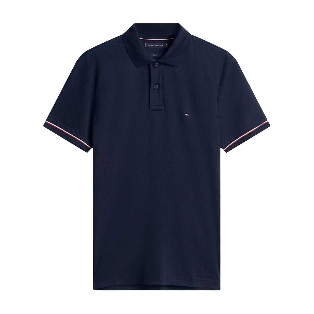 Tommy Hilfiger Polo para hombre con punta líquida, cuello y manga corta