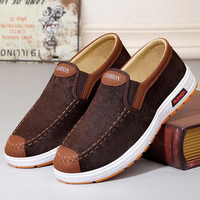 Men's Shoes Spring and Summer New Men's Casual Shoes Breathable Canvas Shoes Middle-aged and Elderly Comfortable Walking Shoes