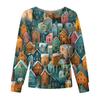 Women's Casual Fashion Long-Sleeve Single-Breasted Christmas Print Jacket