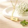 Customized Name Text Long Tail Lying Cat Necklace Stainless Steel Cat Enthusiast Hollow Animal Necklace Simple Jewelry