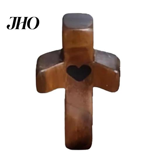 Portable Wooden Cross Olive Wood Pocket Smooth Texture Pocket-sized Stress Relief Spiritual Handcrafted Companion My Heart Encouragement Gift