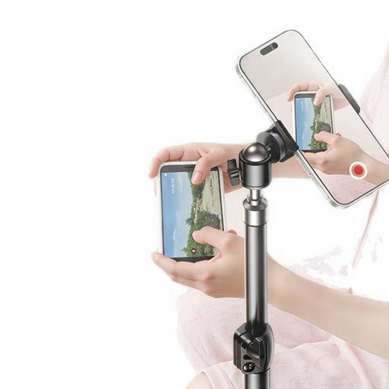 Live Stream Selfie Stick Tripod with Fill Light & Phone Holder