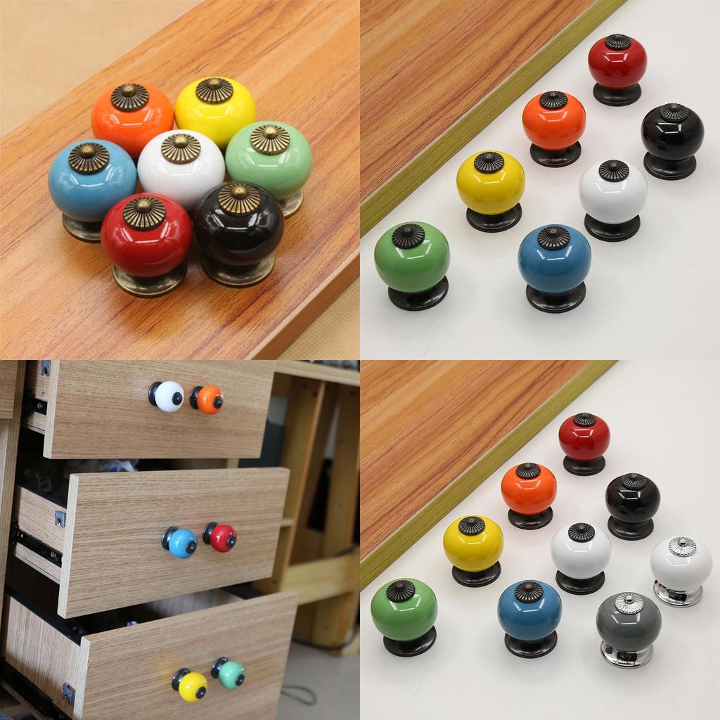 Kitchen Cabinet Pulls With Colorful Zinc Alloy Ceramic Construction For Home Decor And Storage