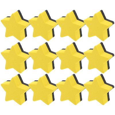 12Pcs Magnetic EVA Felt Cloth Mini Pentagram Creative Cartoon Blackboard Whiteboard Eraser Kawaii Magnetic Whiteboard Erasers