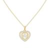 18k Gold Zircon Heart-Shaped Copper Necklace with Diamond Accents Clavicle Chain