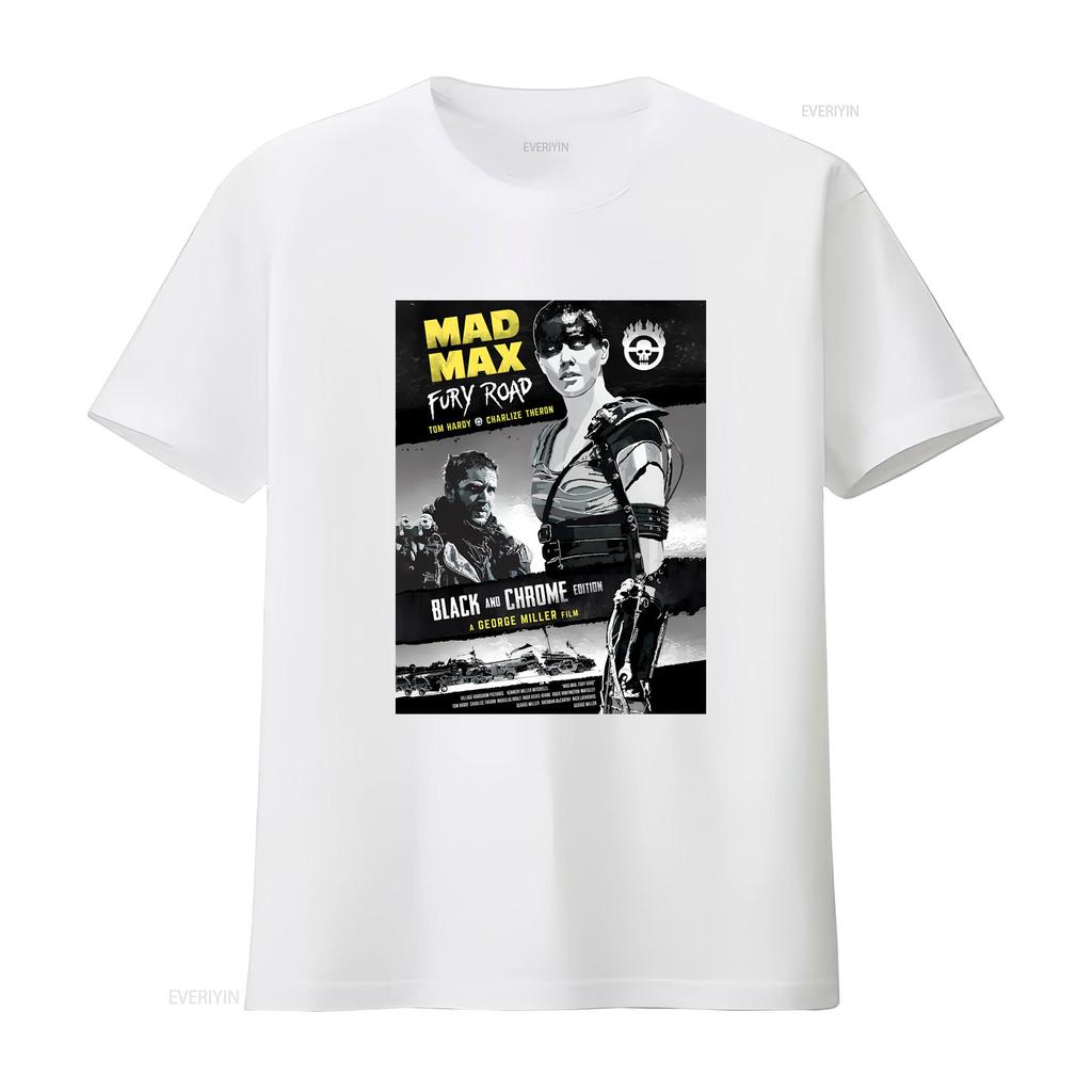 Mad Max Fury Road Black and Chrome Edition T Shirt Retro Movie Classic Design vintage Washed designer clothes Stretched Stylish
