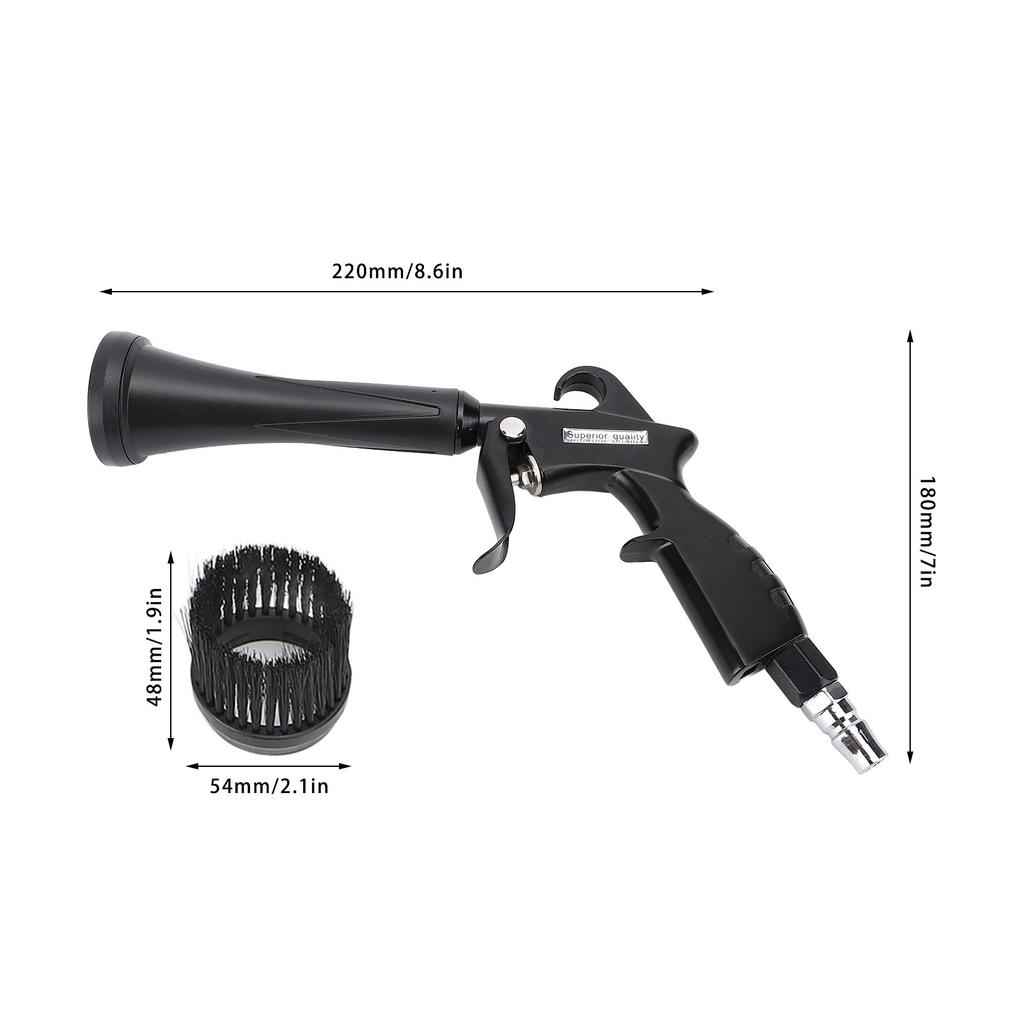 Narzędzie do czyszczenia powietrza z gumową osłoną i regulowaną mosiężną dyszą powietrzną stop aluminium do czyszczenia kurzu detailing samochodu