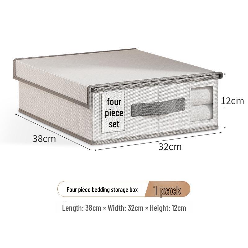 Oxford Cloth Quilt and Blanket Storage Box - New Four-Piece Wardrobe Organizer