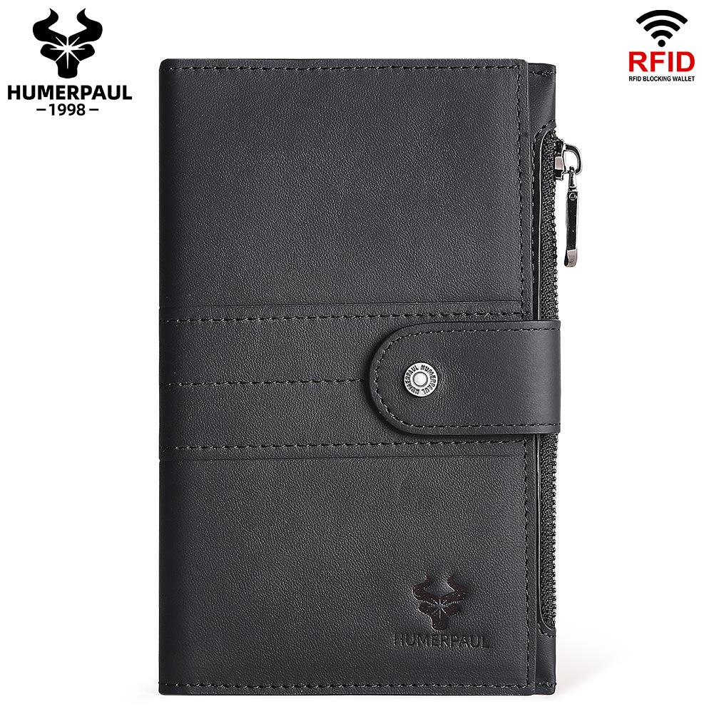 Humerpaul Ladies Leather Wallet Large-capacity Wallet Multi-function Coin Purse First Layer Cowhide Wallet Passport Holder Travel Card Holder