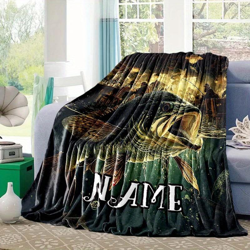 Fish Underwater Customize Your Name Blanket Used For Chair Office Sofa Bed Camping Soft And Warm Giving Friends And Relatives Birthday Graduation Gift