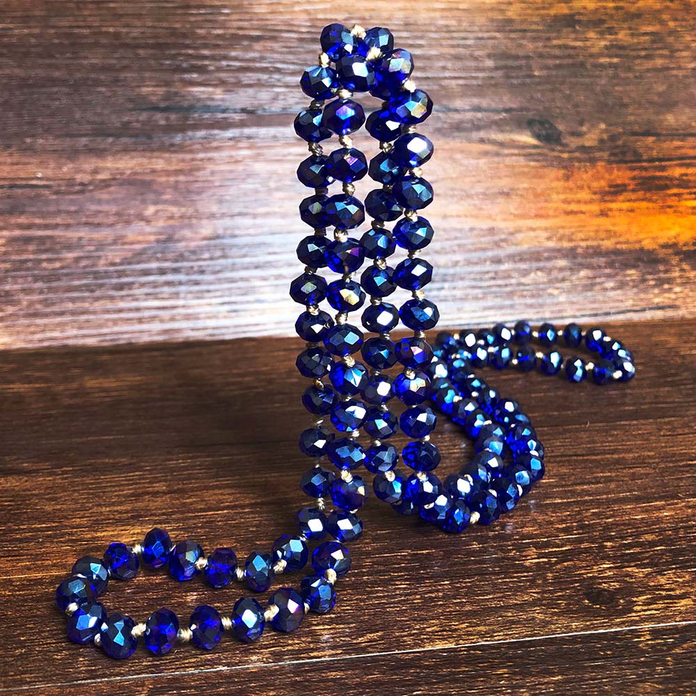 

Модное женское ожерелье из циркона, ограненные хрустальные бусины, завязанное длинное ожерелье, подарки