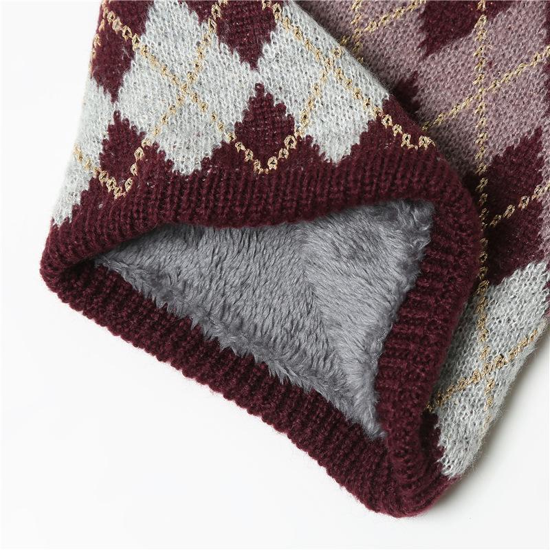 5-Color Gold Wire Diamond Grid High Neck Scarf Cover With Color Matching And Versatile Velvet Knit Scarf Yarn For Both Men And Women