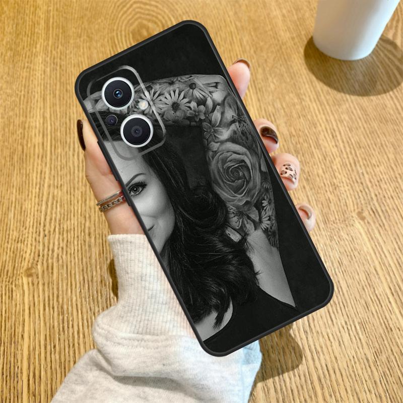 Sexy Ärmeltattoo Mädchen Hülle Für OPPO Reno 14 F 10 11 12 13 Pro 13F 12F 11F 7 8 Lite OPPO Find X6 X5 X8 X9 Pro Hülle
