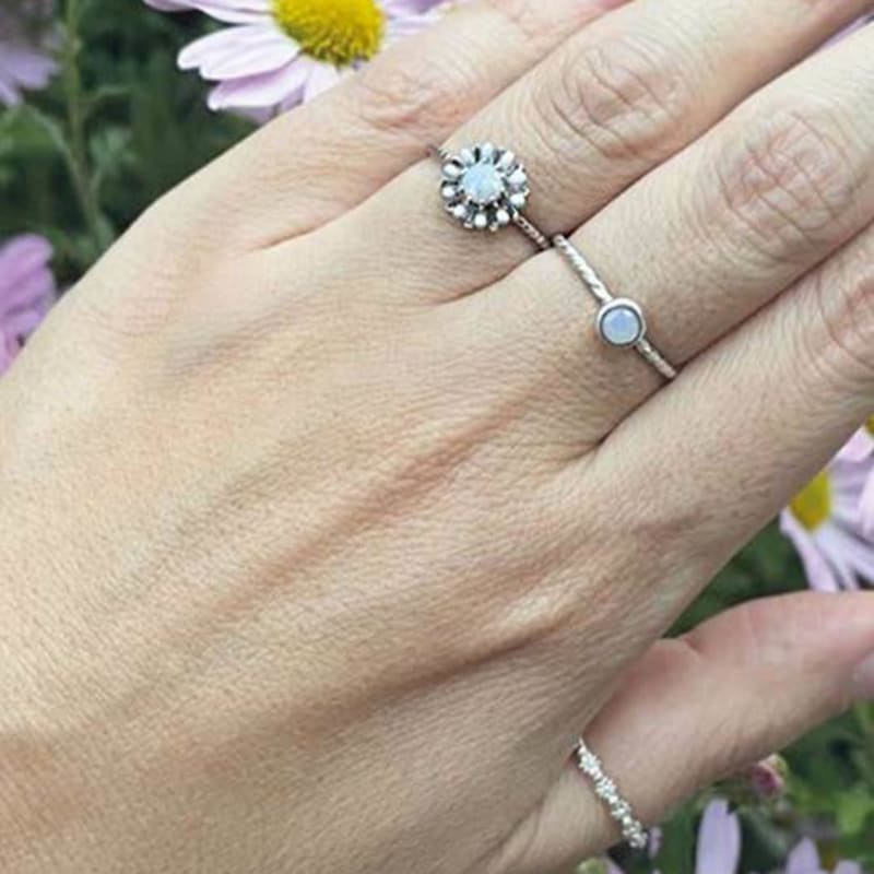 Ollia Natural Opal Daisy Garden Ring