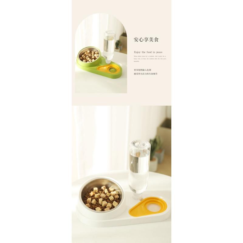 Automatic Non Overturn Stainless Steel Cat Food And Water Feeding Bowl For Pet Cats