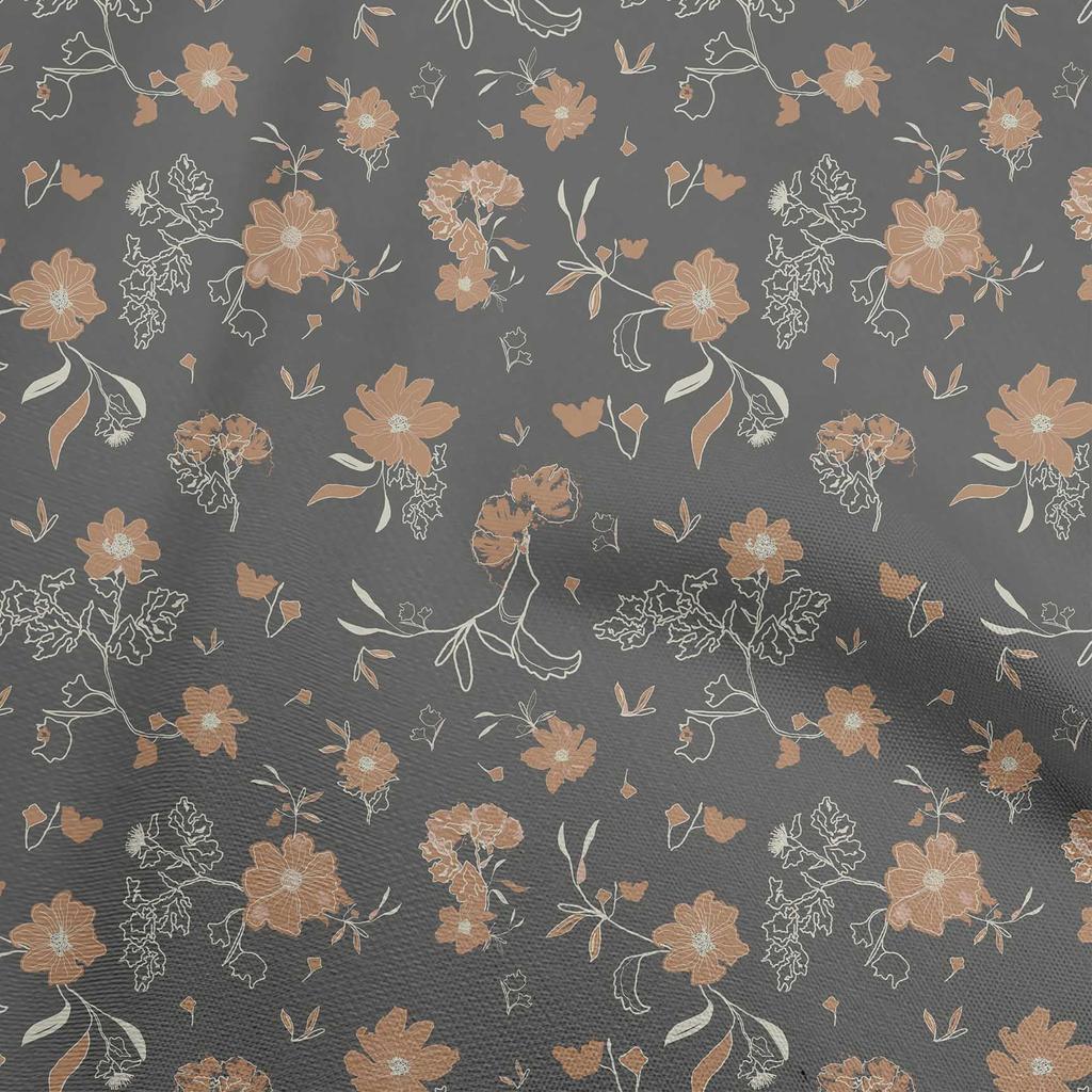 oneOone Cotton Flex Black Fabric Floral & Sewing Fabric By The Yard Printed Diy Clothing Sewing Supplies 40 Inch